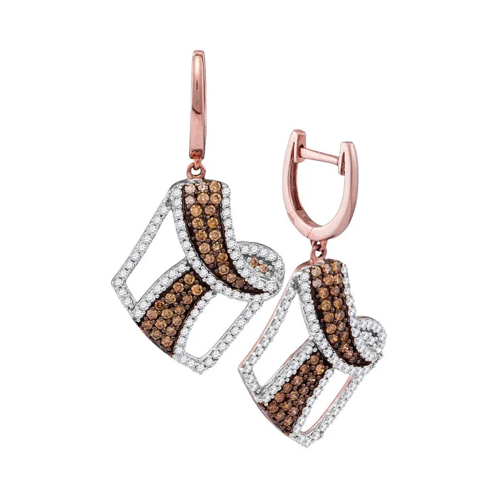 10kt Rose Gold Womens Round Cognacbrown Color Enhanced Diamond Dangle Earrings 134 Cttw mayamila Earrings 10kt Rose Gold Womens Round Cognacbrown Color Enhanced Diamond Dangle Earrings 134 Cttw mayamila Earrings