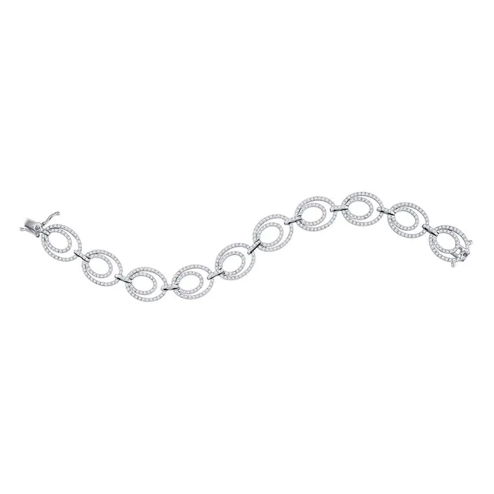 14kt White Gold Womens Round Diamond Tennis Link Oval Bracelet 4120 Cttw mayamila Bracelets 14kt White Gold Womens Round Diamond Tennis Link Oval Bracelet 4120 Cttw mayamila Bracelets