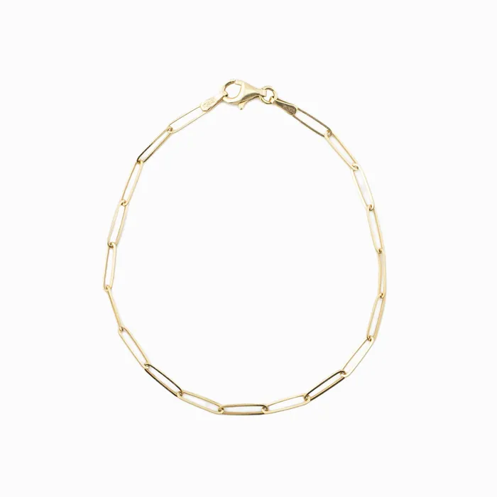 Bracelets Envero Jewelry Solid Gold Paperclip Bracelet