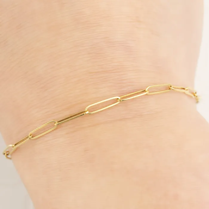 Bracelets Envero Jewelry Solid Gold Paperclip Bracelet Bracelets Envero Jewelry Solid Gold Paperclip Bracelet