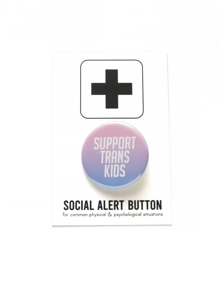 Earrings WORD FOR WORD Factory SUPPORT TRANS KIDS pinback button