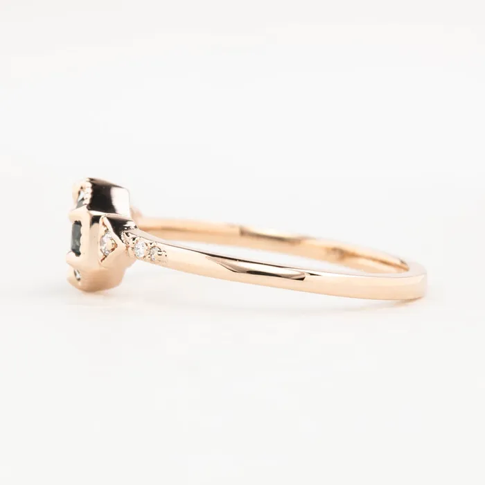 Envero Jewelry Rings Agatha Ring 071ct Blue Green Montana Sapphire 14K Rose Gold One of a kind Envero Jewelry Rings Agatha Ring 071ct Blue Green Montana Sapphire 14K Rose Gold One of a kind