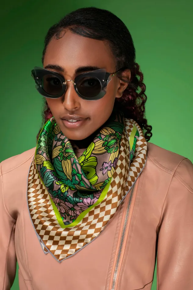 GREEN GARDEN SILK SCARF Nuvula Necklaces