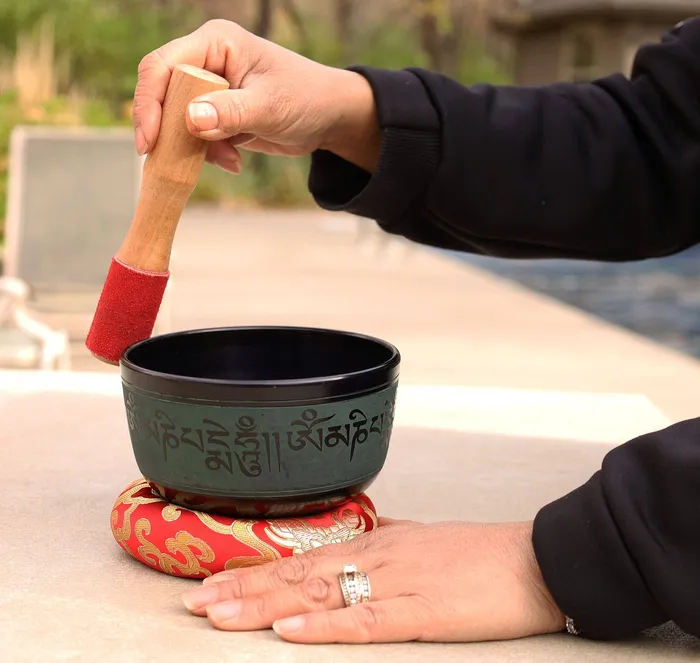 Lungta Imports Earrings Tibetan Om Manu Padme Hum Mantra Singing Bowl