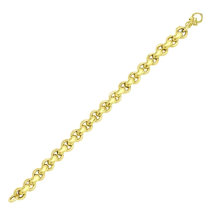MayaMila Bracelets 14k Yellow Gold Rolo Design Shiny Bracelet