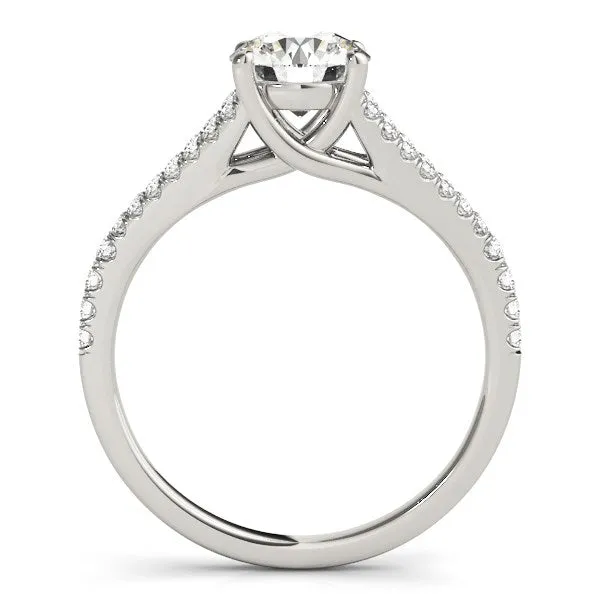 mayamila Rings 14K White Gold Split Shank Round Pronged Diamond Engagement Ring 1 18 ct tw