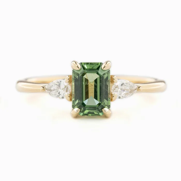 Olivia Ring 155ct Green Madagascar Sapphire 14k Yellow Gold One of a kind Envero Jewelry Rings Olivia Ring 155ct Green Madagascar Sapphire 14k Yellow Gold One of a kind Envero Jewelry Rings