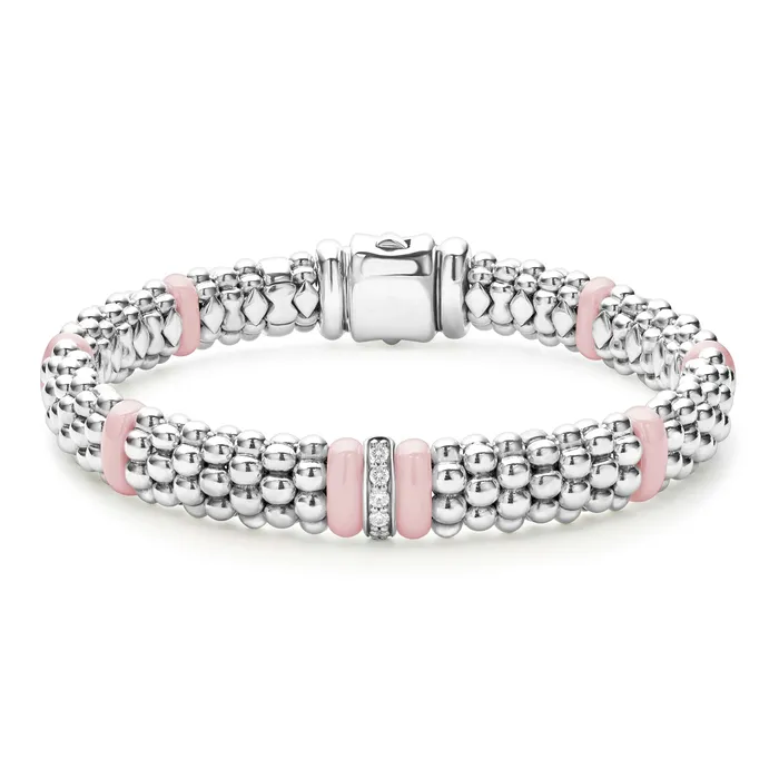 Bracelets LAGOS Pink Caviar Single Station Diamond Caviar Bracelet 9mm