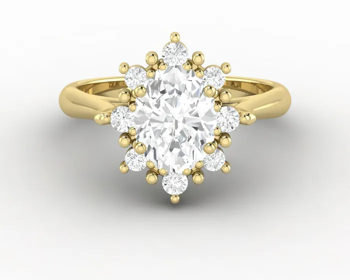 Bridget 10 Ct Oval Cut Halo Engagement Ring Sapheena Jewelry Rings