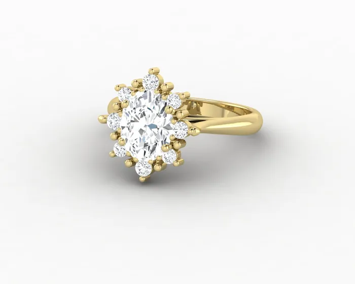 Bridget 10 Ct Oval Cut Halo Engagement Ring Sapheena Jewelry Rings