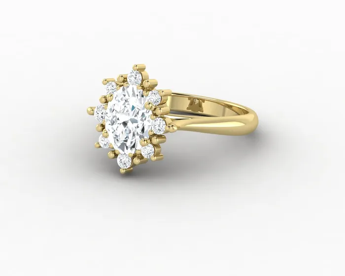 Bridget 10 Ct Oval Cut Halo Engagement Ring Sapheena Jewelry Rings