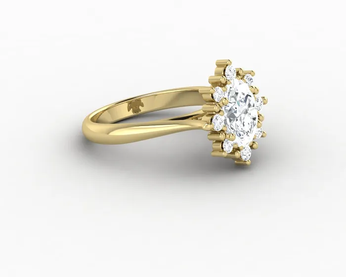 Bridget 10 Ct Oval Cut Halo Engagement Ring Sapheena Jewelry Rings