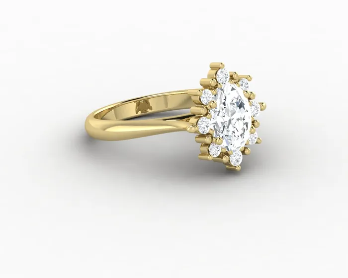 Bridget 10 Ct Oval Cut Halo Engagement Ring Sapheena Jewelry Rings