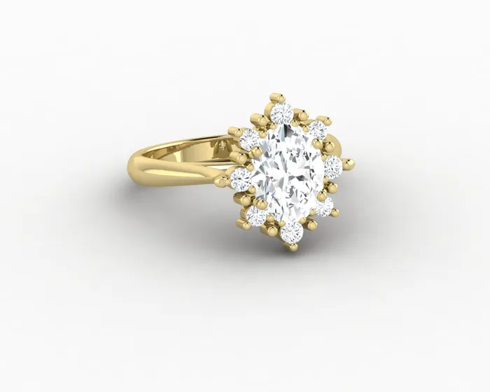 Bridget 10 Ct Oval Cut Halo Engagement Ring Sapheena Jewelry Rings