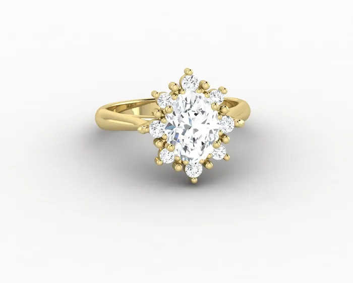 Bridget 10 Ct Oval Cut Halo Engagement Ring Sapheena Jewelry Rings