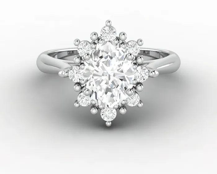 Bridget 10 Ct Oval Cut Halo Engagement Ring Sapheena Jewelry Rings