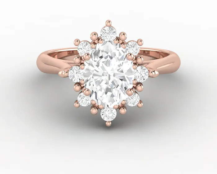 Bridget 10 Ct Oval Cut Halo Engagement Ring Sapheena Jewelry Rings