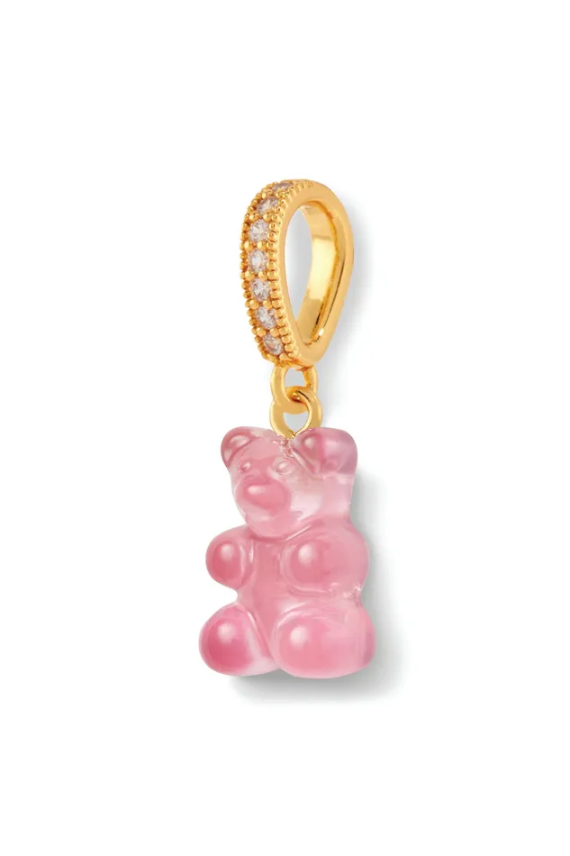 Crystal Haze Jewelry Necklaces Nostalgia bear Pave connector Bubblegum pink