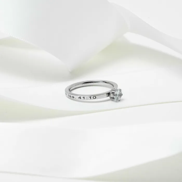 Forever Truth Rings Fear Not Solitaire Thin Silver Ring