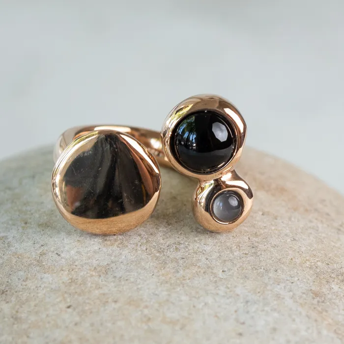 Monica Castiglioni Rings Monica Castiglioni Spatusce 28 Bronze Ring wOnyxMoonstone Monica Castiglioni Rings Monica Castiglioni Spatusce 28 Bronze Ring wOnyxMoonstone