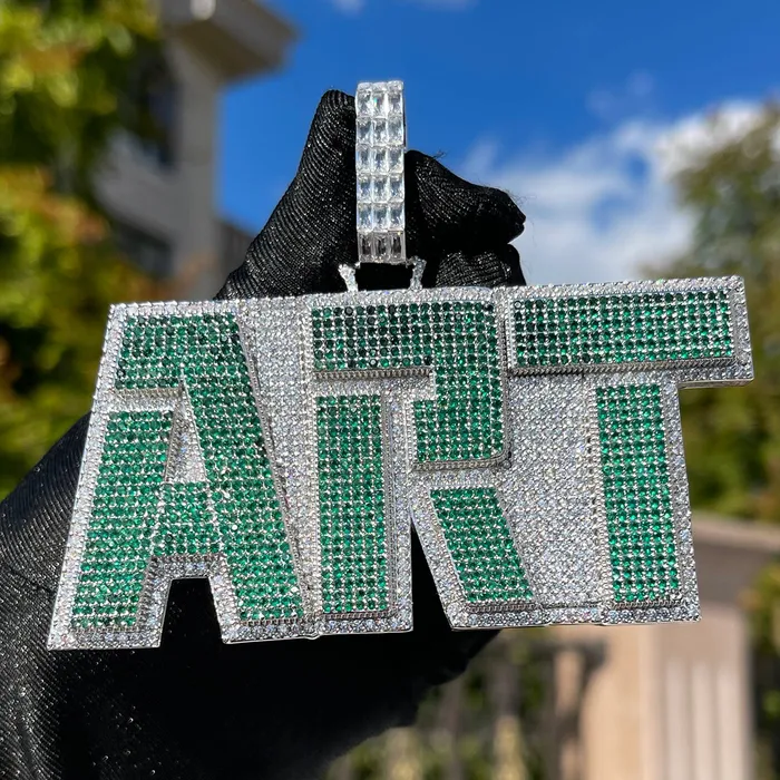 Necklaces Art Iced Out Personalized Custom Name Necklace Pendant COLORFUL Necklaces Art Iced Out Personalized Custom Name Necklace Pendant COLORFUL