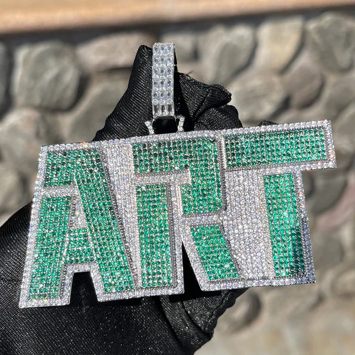 Necklaces Art Iced Out Personalized Custom Name Necklace Pendant COLORFUL