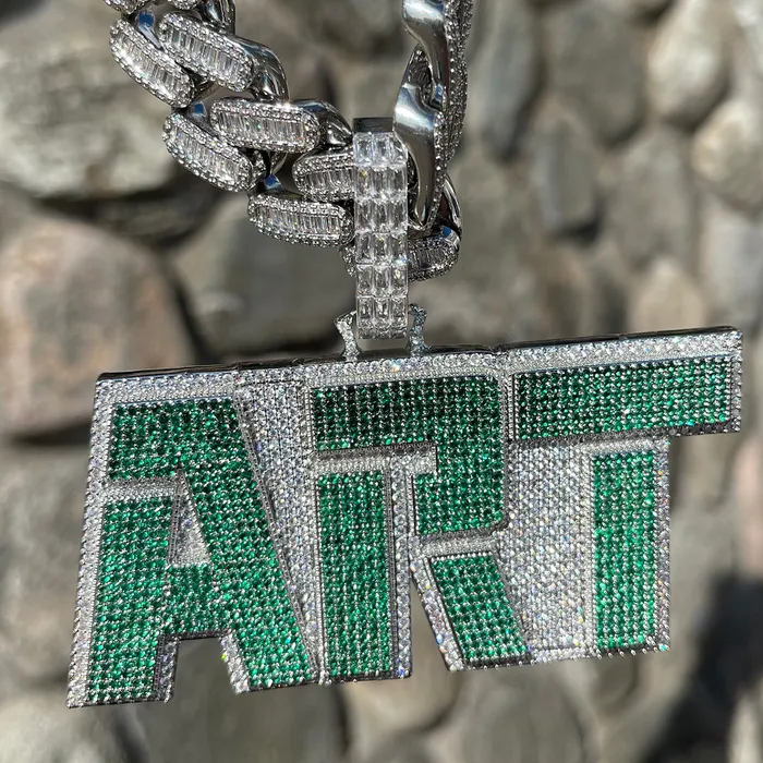 Necklaces Art Iced Out Personalized Custom Name Necklace Pendant COLORFUL
