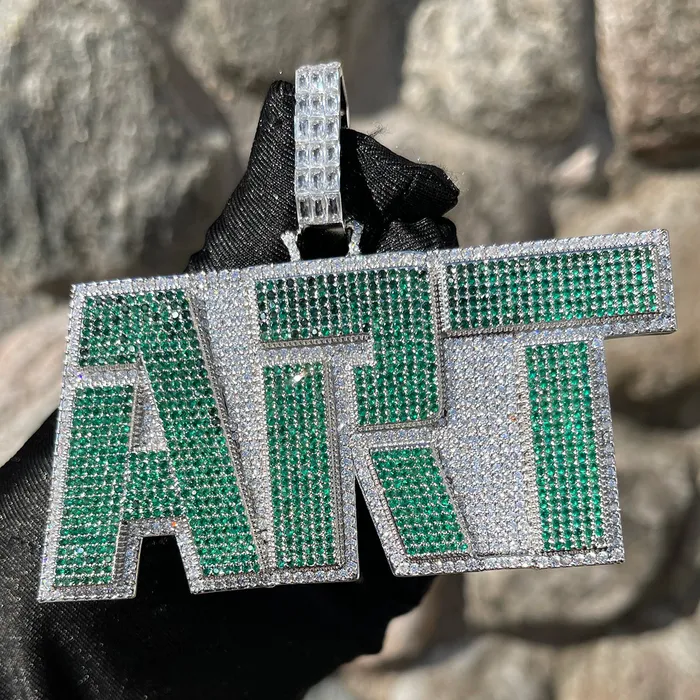 Necklaces Art Iced Out Personalized Custom Name Necklace Pendant COLORFUL
