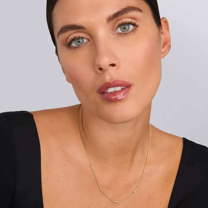 Necklaces LAGOS Signature Caviar 18K Gold Superfine Station Chain Necklace