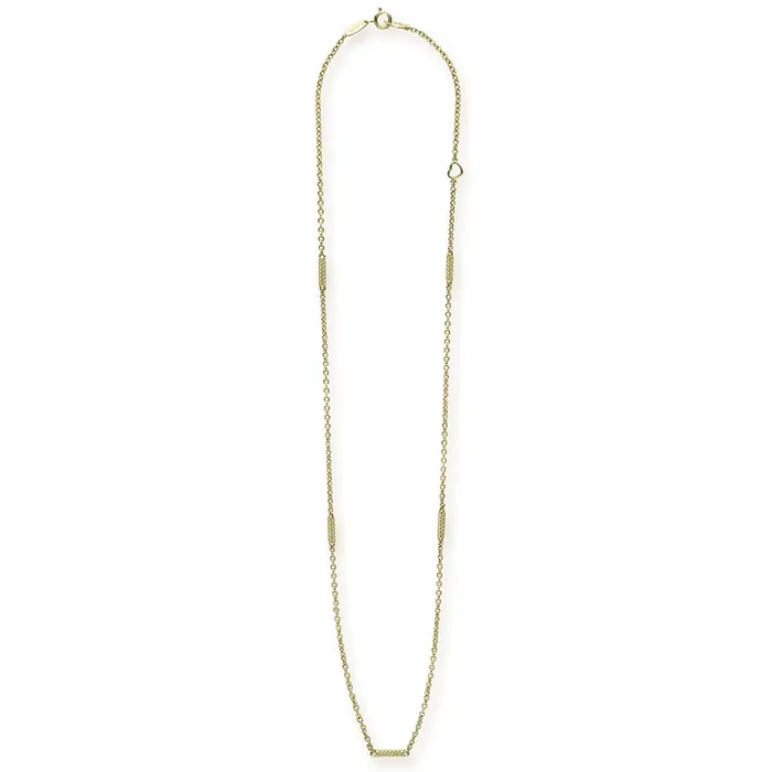 Necklaces LAGOS Signature Caviar 18K Gold Superfine Station Chain Necklace