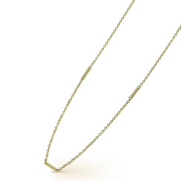 Necklaces LAGOS Signature Caviar 18K Gold Superfine Station Chain Necklace