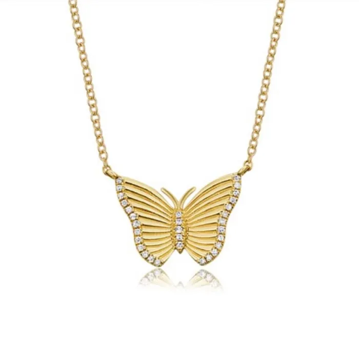 Necklaces NicoleHD Jewelry Diamond Edgy Butterfly Necklace