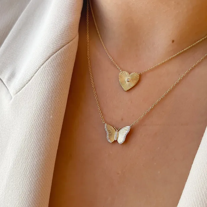 Necklaces NicoleHD Jewelry Diamond Edgy Butterfly Necklace