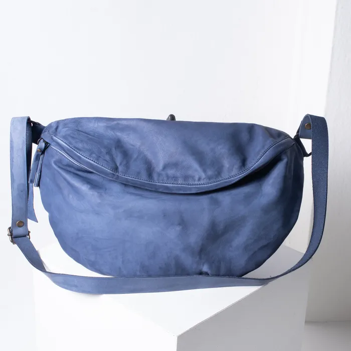 Necklaces Shoto Handbags Shoto Medium Crescent Cross Body Bag denim