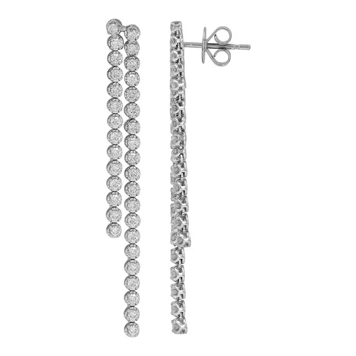 NicoleHD Jewelry Earrings Movable Double Stick Diamond Earrings