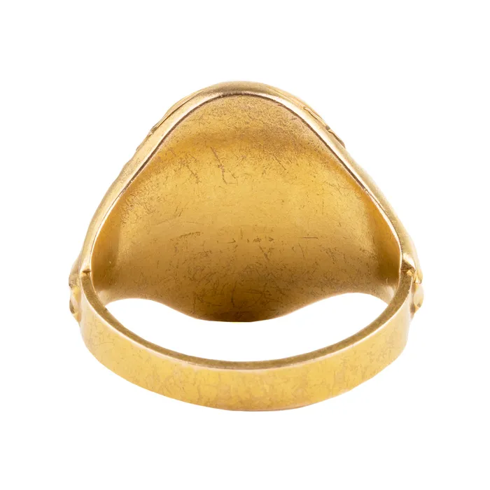 Rings Bell Bird Antiques Victorian era Garnet Cabochon Signet Ring