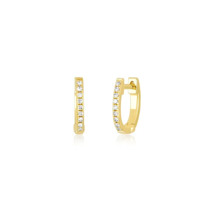 Single Diamond Huggie Earring EF COLLECTION Earrings