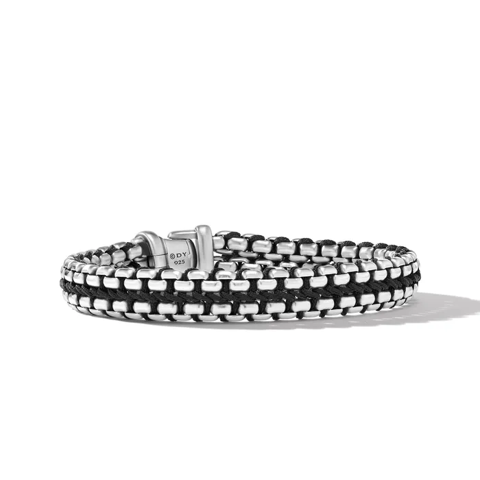 Woven Box Chain Bracelet in Sterling Silver with Black Nylon 12mm David Yurman Bracelets Woven Box Chain Bracelet in Sterling Silver with Black Nylon 12mm David Yurman Bracelets