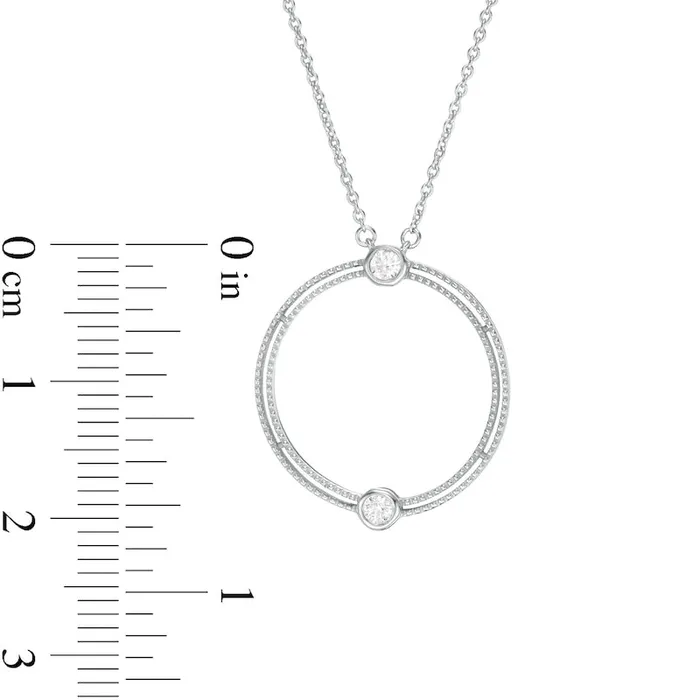 01 CT TW Natural Diamond Double Row Open Circle Necklace in 10K White Gold Goldia Necklaces 01 CT TW Natural Diamond Double Row Open Circle Necklace in 10K White Gold Goldia Necklaces