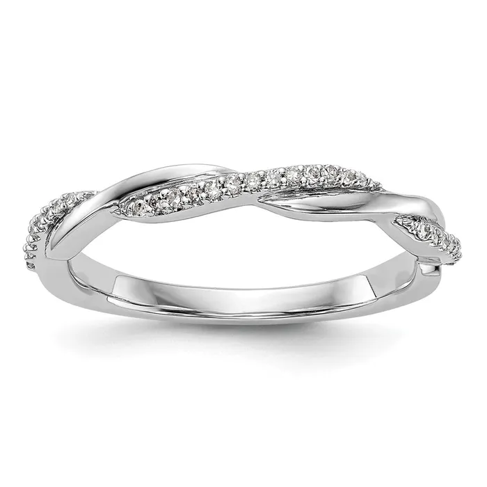 012ct CZ Solid Real 14K White Gold Wedding Band Ring Goldia Rings