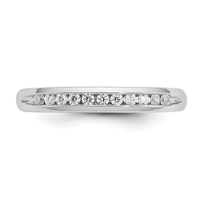 017ct CZ Solid Real 14K White Gold 11Stone Channel Wedding Band Ring Goldia Rings