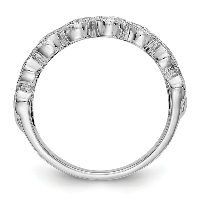 019ct CZ Solid Real 14K White Gold Wedding Band Ring Goldia Rings