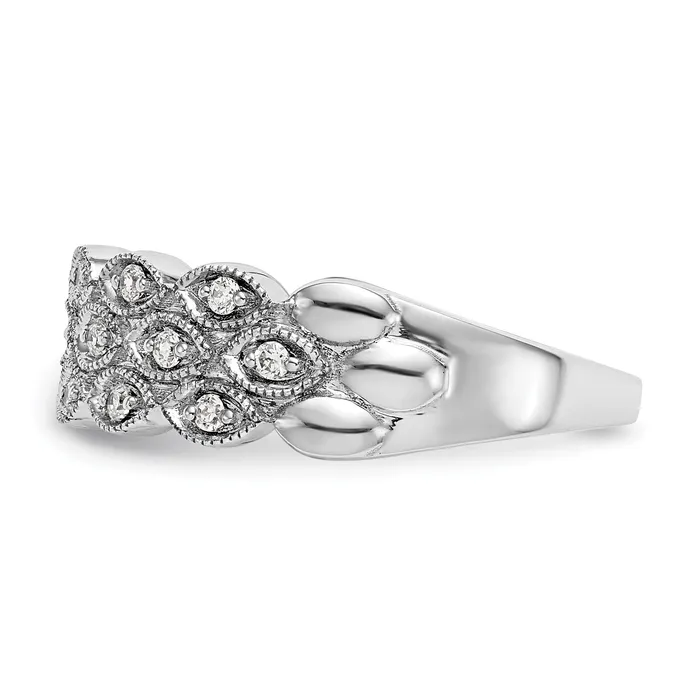 019ct CZ Solid Real 14K White Gold Wedding Band Ring Goldia Rings