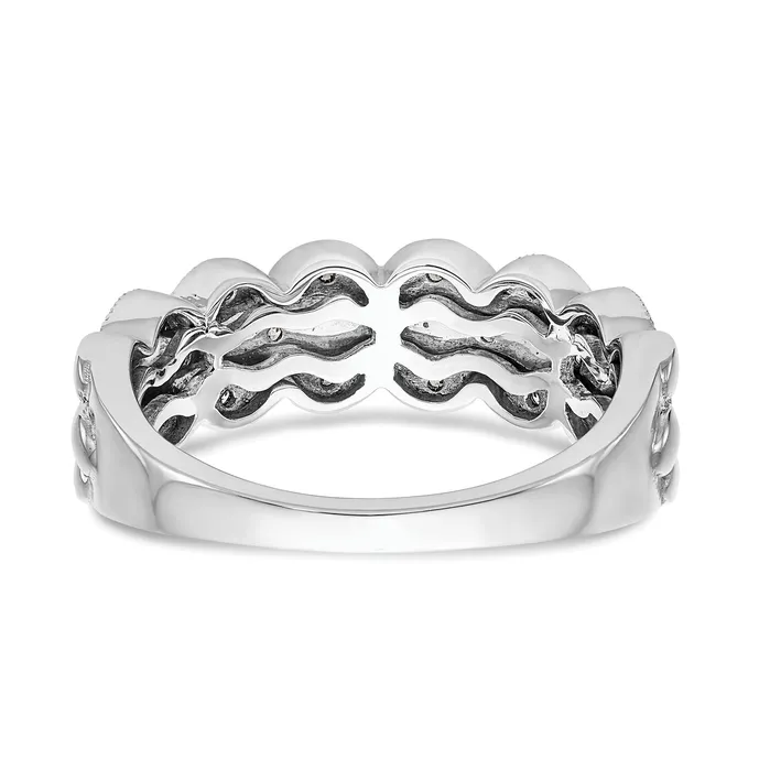 019ct CZ Solid Real 14K White Gold Wedding Band Ring Goldia Rings