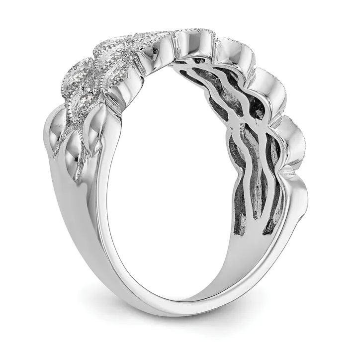 019ct CZ Solid Real 14K White Gold Wedding Band Ring Goldia Rings