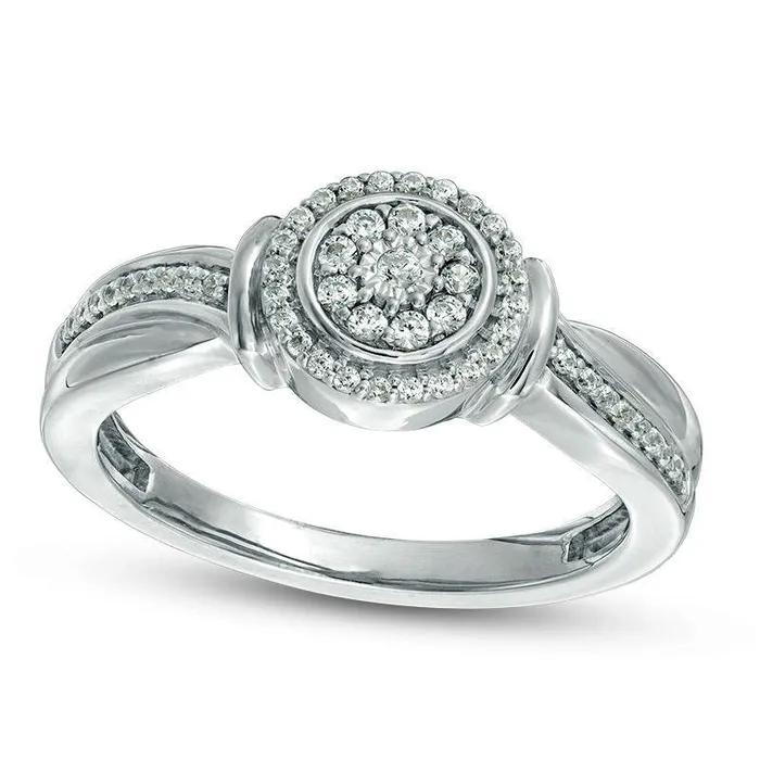 020 CT TW Composite Natural Diamond Frame Collar Crossover Ring in Sterling Silver Goldia Rings 020 CT TW Composite Natural Diamond Frame Collar Crossover Ring in Sterling Silver Goldia Rings