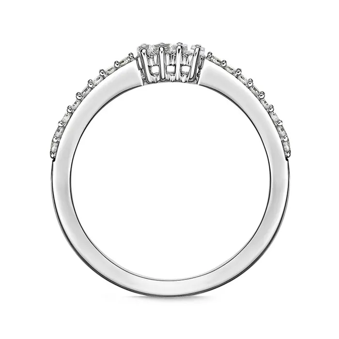 025 CT TW Baguette and Round Natural Diamond Ring in Solid 10K White Gold Goldia Rings 025 CT TW Baguette and Round Natural Diamond Ring in Solid 10K White Gold Goldia Rings