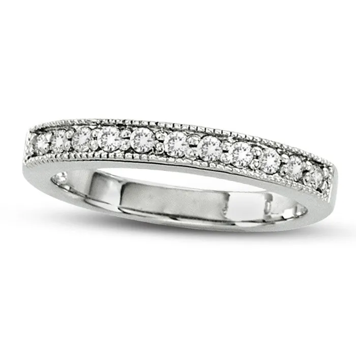 025 CT TW Natural Diamond Antique VintageStyle Wedding Band in Solid 14K White Gold ISI2 Goldia Rings 025 CT TW Natural Diamond Antique VintageStyle Wedding Band in Solid 14K White Gold ISI2 Goldia Rings
