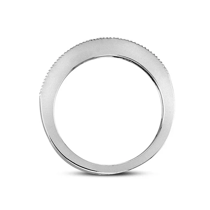 025 CT TW Natural Diamond Antique VintageStyle Wedding Band in Solid 14K White Gold ISI2 Goldia Rings 025 CT TW Natural Diamond Antique VintageStyle Wedding Band in Solid 14K White Gold ISI2 Goldia Rings