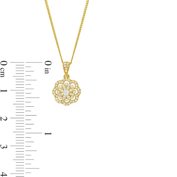 025 CT TW Natural Diamond Frame Flower Drop Pendant in 10K Yellow Gold Goldia Earrings 025 CT TW Natural Diamond Frame Flower Drop Pendant in 10K Yellow Gold Goldia Earrings